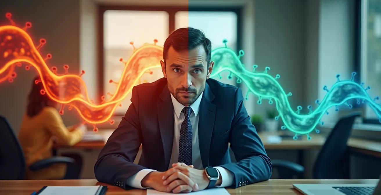 Representación visual del efecto del cortisol en el sistema inmune durante el fin de semana